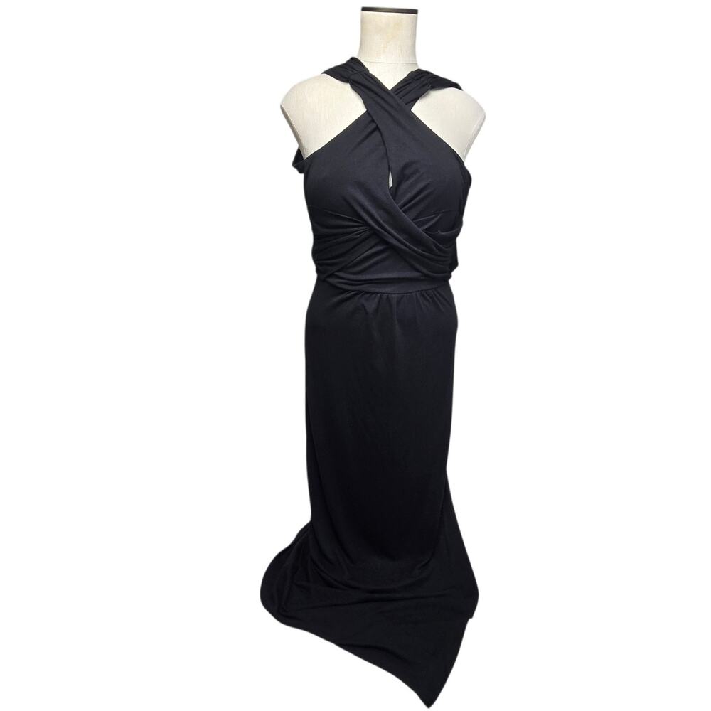 Poof Couture Formal Gown Backless Sleeveless Size Small Black